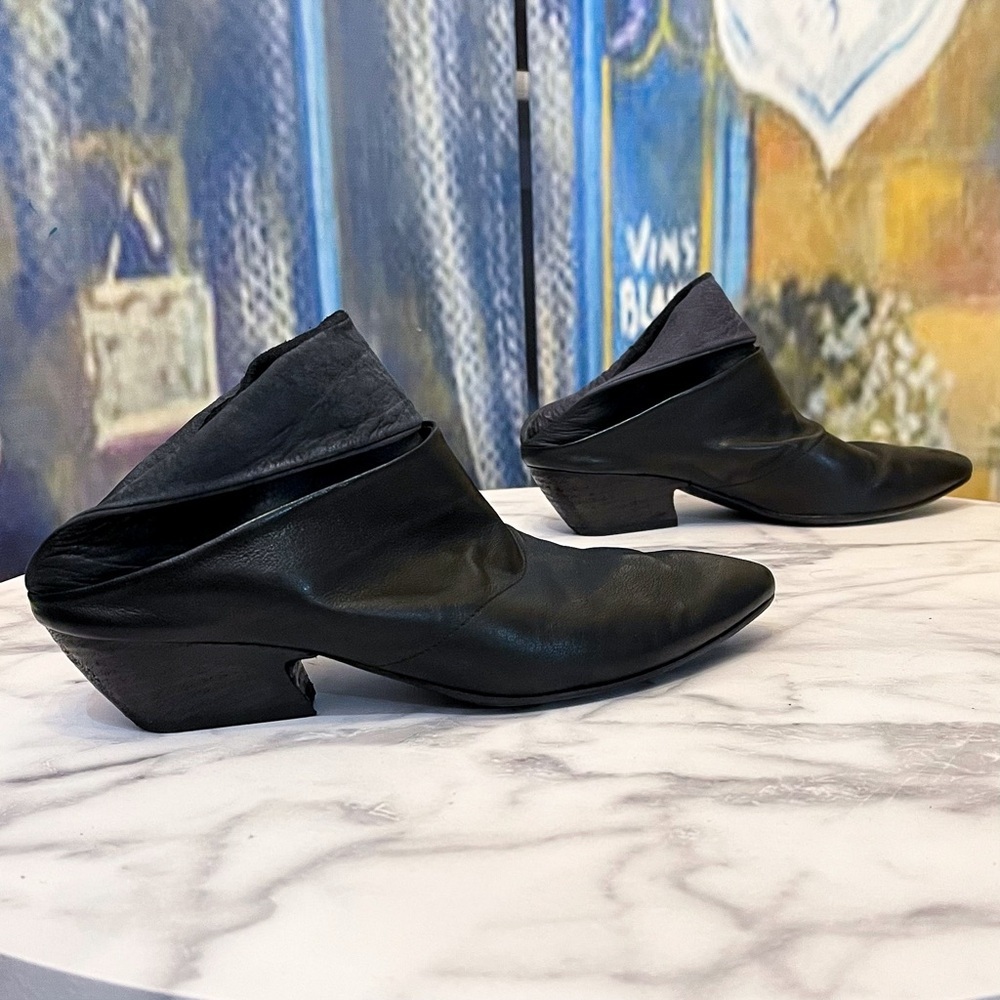 Marsèll Foldover Ankle Bootie Leather Black Size EU 36 GUC